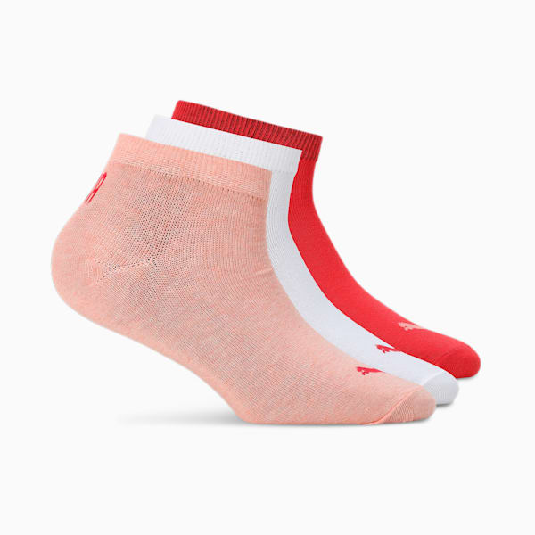 PUMA Unisex Sneaker Socks Pack of 3, Peach/coral/white, extralarge-IND