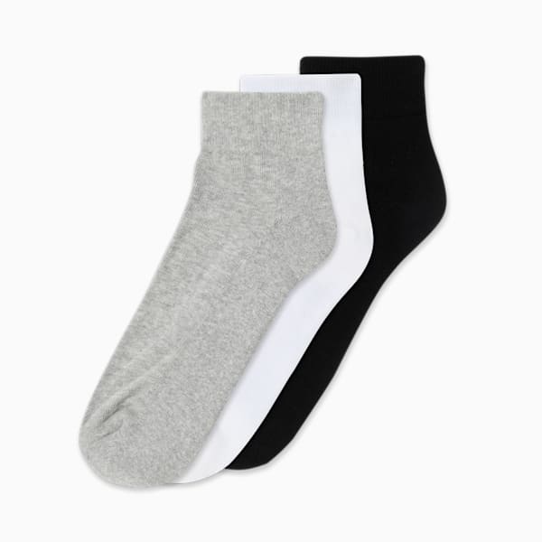 Half Terry Ankle-Length Socks Pack of 3, white/black/grey, extralarge-IND