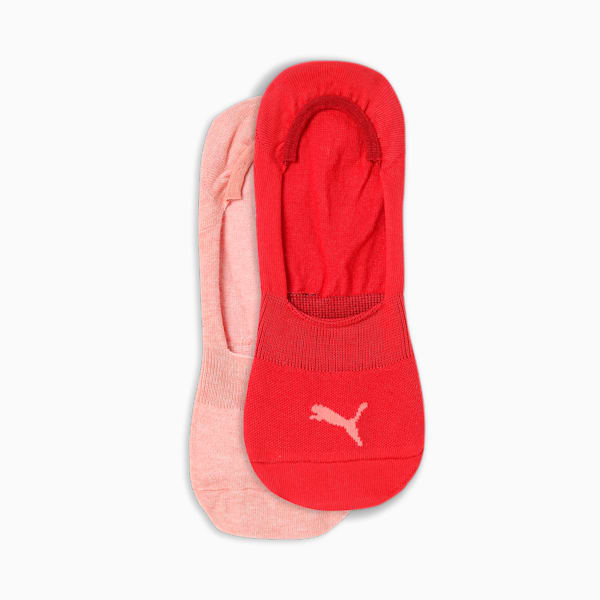 Footie Women's Socks Pack of 2, Peach/coral, extralarge-IND