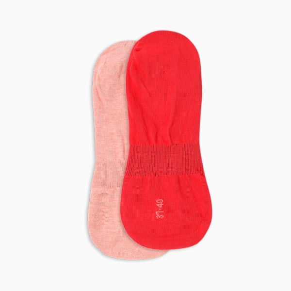 Footie Women's Socks Pack of 2, Peach/coral, extralarge-IND