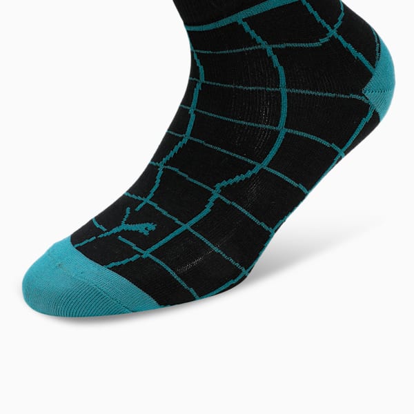 PUMA Sports Quarter Unisex Socks Pack of 3, Green Lagoon/Lily Pad/Black, extralarge-IND