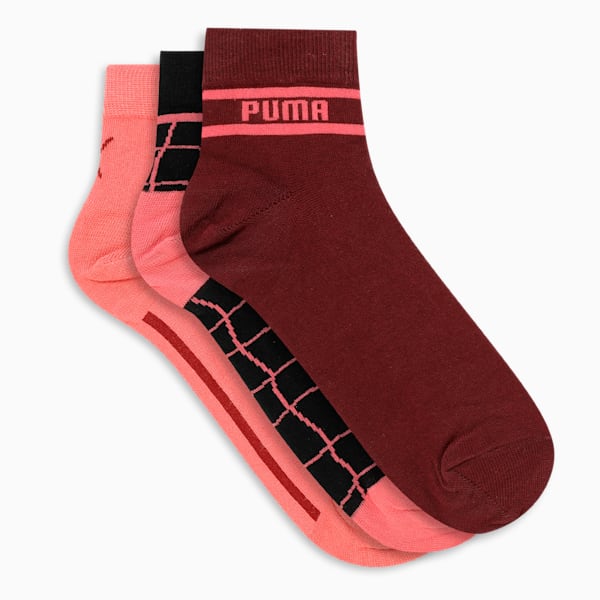 Sports Quarter Socks Pack of 3, Intense Red/Heartfelt/Black, extralarge-IND