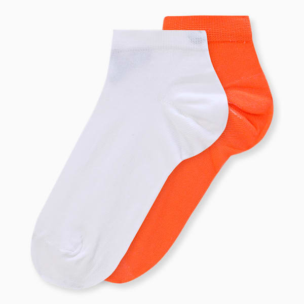Sneakers Socks Pack of 2, Vibrant Orange- Puma White, extralarge-IND
