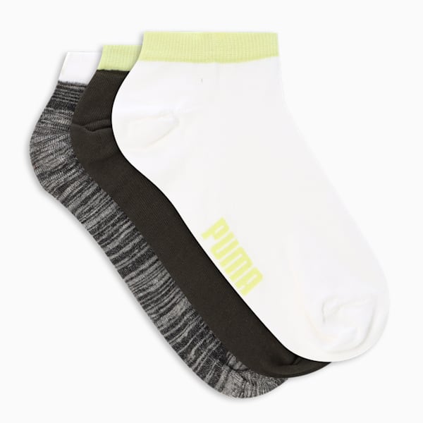 Contrast Sneaker Socks Pack of 3, White/Forest Night/Milange, extralarge-IND
