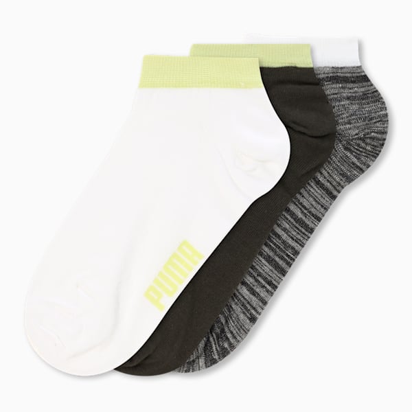 Contrast Sneaker Socks Pack of 3, White/Forest Night/Milange, extralarge-IND
