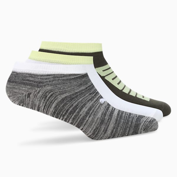 Contrast Sneaker Socks Pack of 3, White/Forest Night/Milange, extralarge-IND