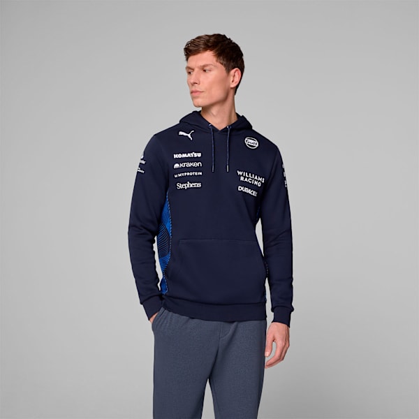 Sudadera con capucha para hombre réplica Williams Racing 2025, NAVY, extralarge