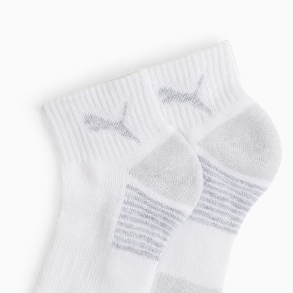 Women's Half-Terry Quarter Length Crew Socks (6 Pairs), WHITE / GREY, extralarge