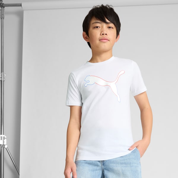 Power Pack Short Sleeve Big Kids' Tee, PUMA WHITE, extralarge