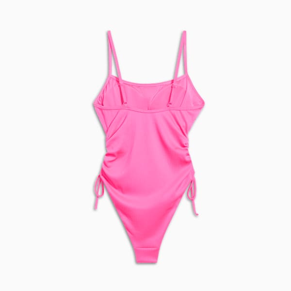 Women's One-Piece Ruched Swim Suit, BRIGHT PINK, extralarge