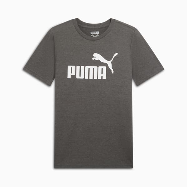 PUMA Logo Short Sleeve Big Kids' Tee, CHARCOAL HEATHER, extralarge