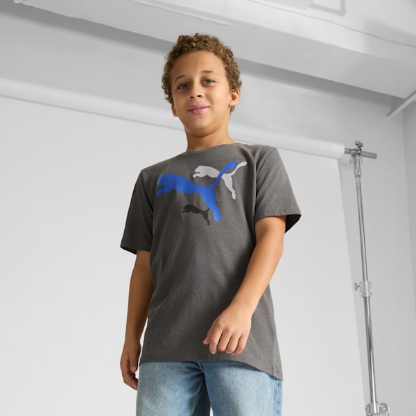 Logo Lab Short Sleeve Big Kids' Graphic Tee, CHARCOAL HEATHER, extralarge