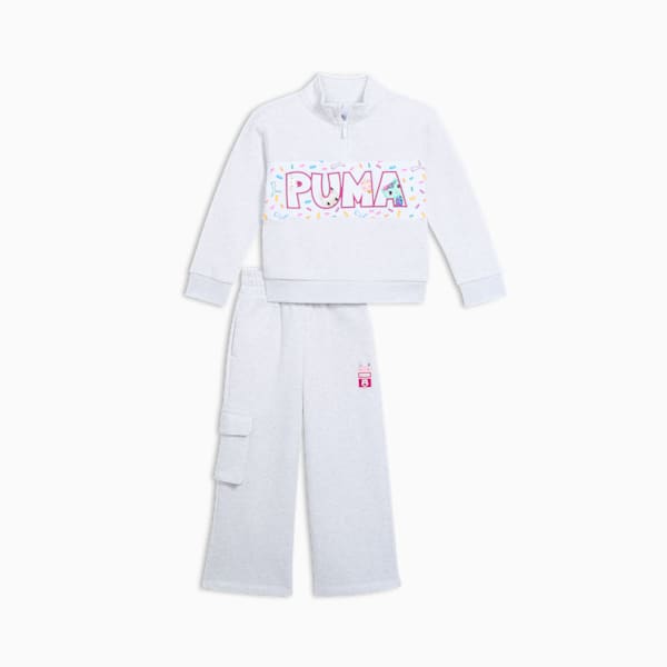 PUMA x GABBY'S DOLLHOUSE Little Kids' 2-Piece Set II, WHITE HEATHER, extralarge