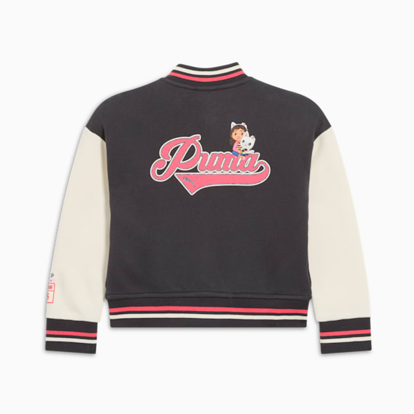 PUMA x GABBY'S DOLLHOUSE Little Kids' Varsity Jacket, FLAT DARK GRAY, extralarge