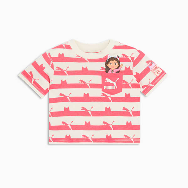 PUMA x GABBY'S DOLLHOUSE Toddlers' Stripe Tee, TART CHERRY, extralarge