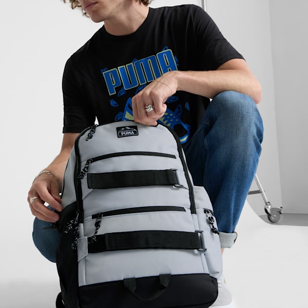 PUMA Hurdle Backpack, GREY/BLACK, extralarge