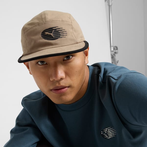 PUMA NYC Long Run Twill Camp Cap, MEDIUM BEIGE, extralarge