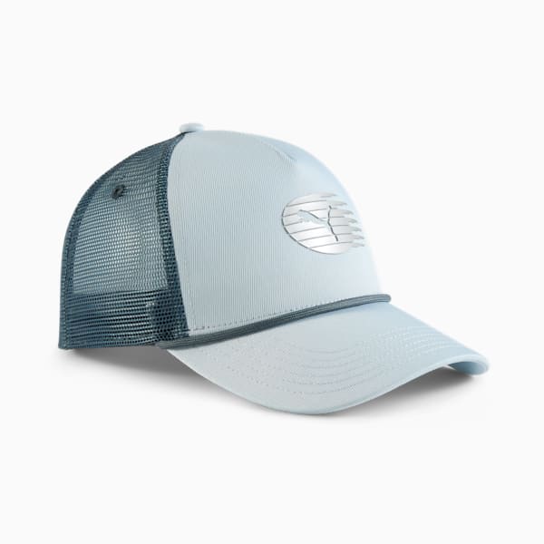 PUMA Long Run Women's Trucker Cap, GREY/BLUE, extralarge