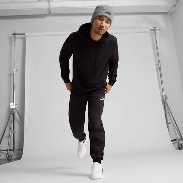 PUMA Logo Ribbed Cuff Beanie, GREY/GREY, extralarge