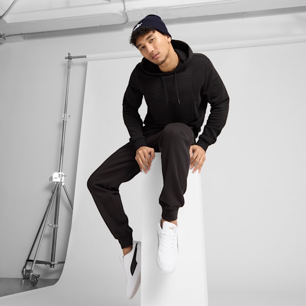 PUMA Logo Ribbed Cuff Beanie, NAVY, extralarge