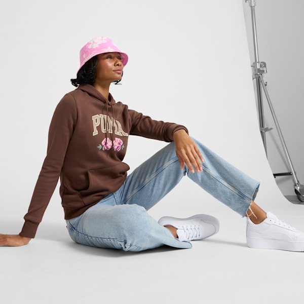 Gorra de pescador Floral para mujer PUMA, DAKR PINK, extralarge