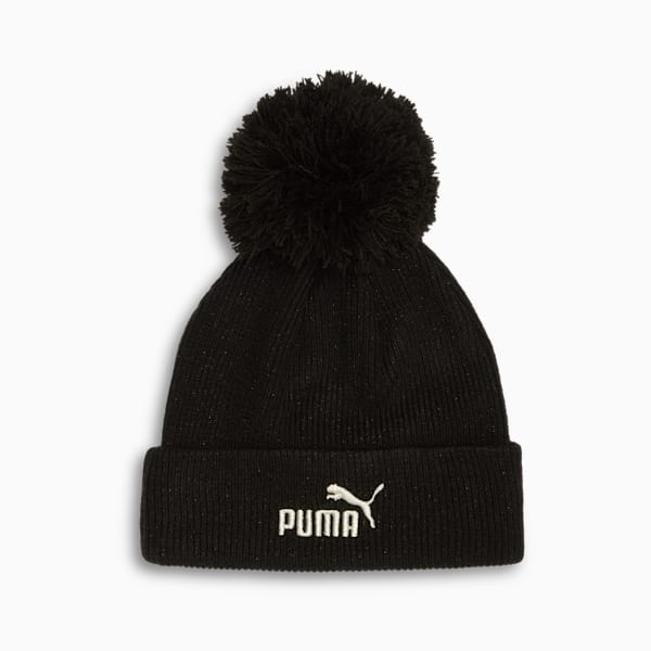 Ribbed Pom Pom Beanie, BLACK/SILVER, extralarge