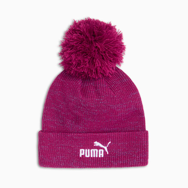 Ribbed Pom Pom Beanie, BRIGHT PURPLE, extralarge