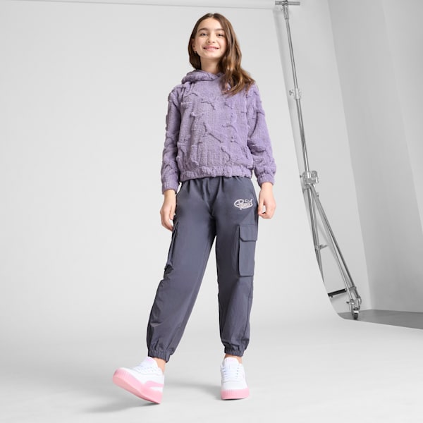 Embossed Logo Big Kids' Hoodie, PALE PLUM, extralarge