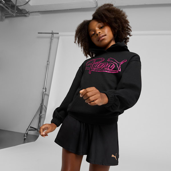 Sudadera con capucha Vibe Check Pack para niños grandes, PUMA BLACK, extralarge