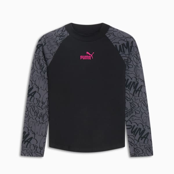 Jersey de manga larga Vibe Check Pack para niños grandes, PUMA BLACK, extralarge