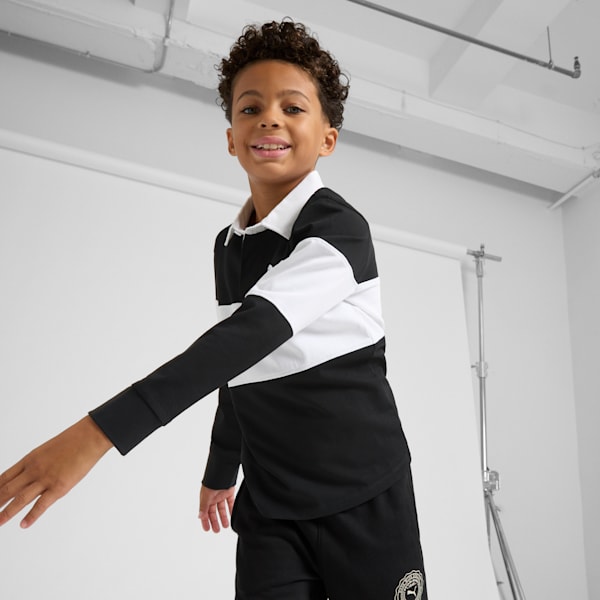 PUMA Squad Big Kids' Rugby Polo, PUMA BLACK, extralarge