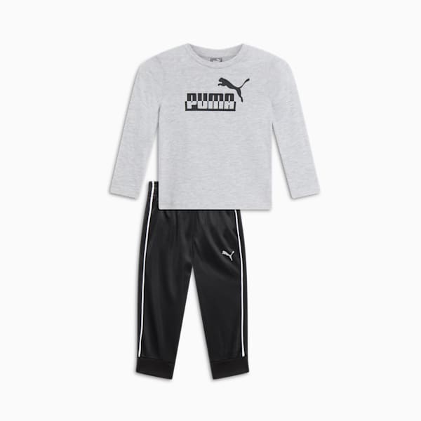 2-Piece Long Sleeve Tee Toddlers' Set, LIGHT HEATHER GREY, extralarge