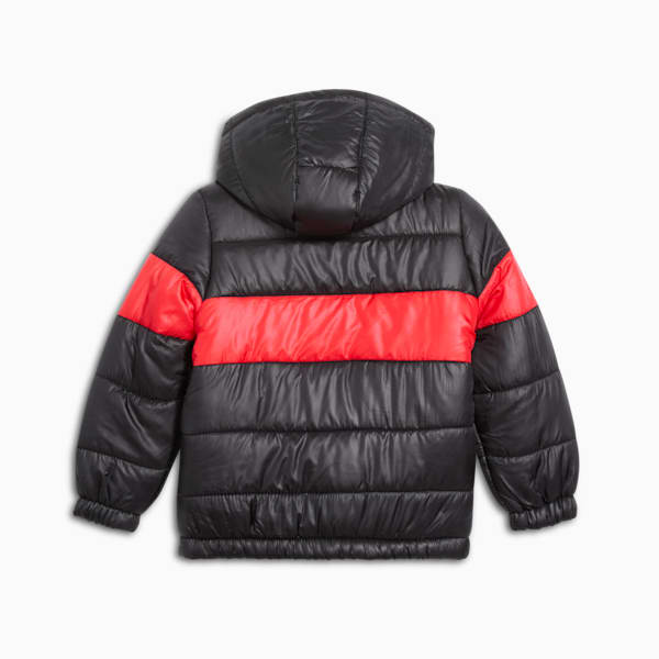Color Block Little Kids' Zip-Up Puffer Jacket, PUMA BLACK, extralarge