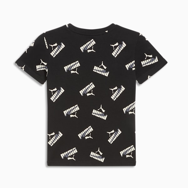Vibe Check AOP Little Kids' Tee, PUMA BLACK, extralarge