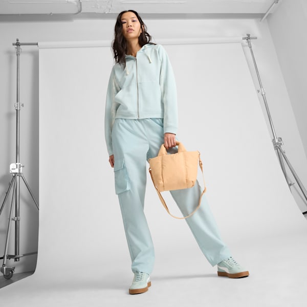 PUMA Puffer Mini Tote Bag, LIGHT BEIGE, extralarge