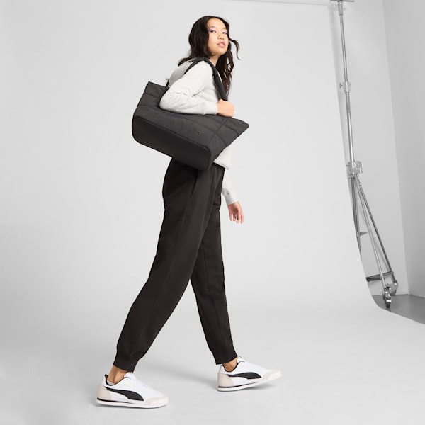 PUMA Plush Delux Tote Bag, BLACK TRADITIONAL, extralarge
