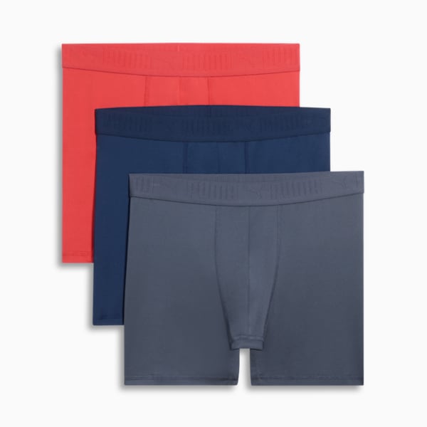 Men's Athletic Fit Boxer Briefs (3 Pack), NAVY / ORANGE, extralarge
