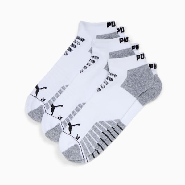 Men's Half-Terry Low Cut Socks (3 Pairs), WHITE / BLACK, extralarge
