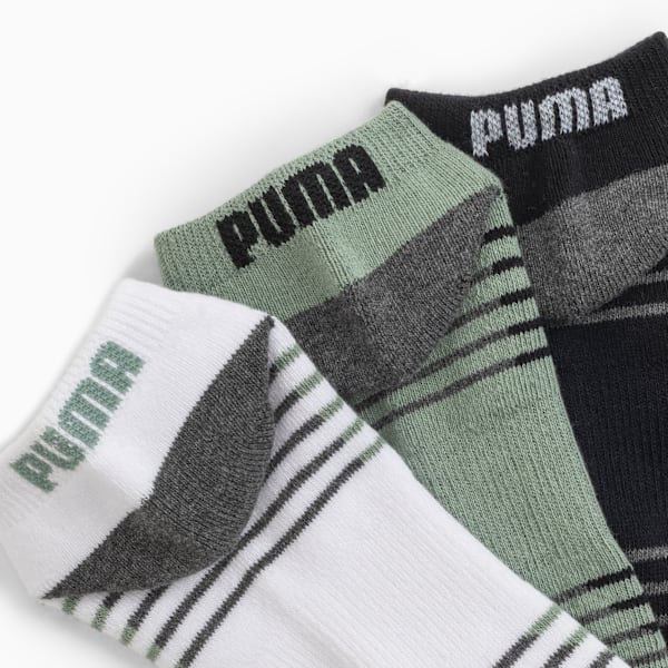 Big Kids' Half-Terry Low Cut Socks (3 Pairs), WHITE / GREEN, extralarge