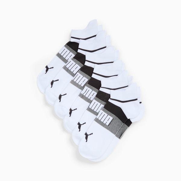Calcetines cortos de rizo largo para hombre (6 pares), WHITE / BLACK, extralarge