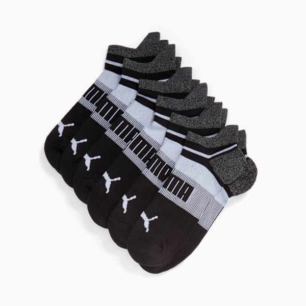 PUMA Men's Low-Cut Socks (6 Pairs), BLACK / WHITE, extralarge