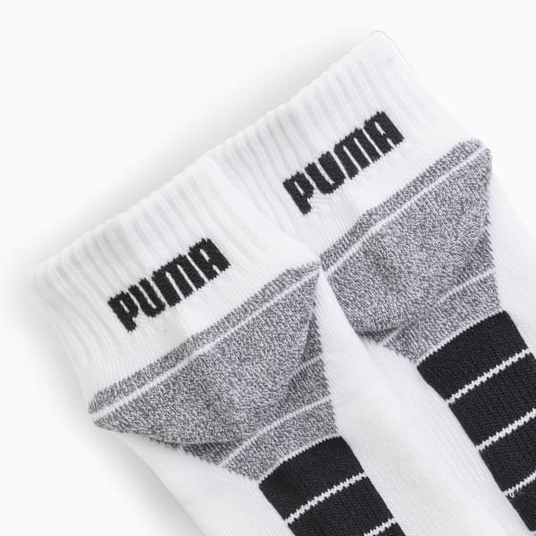 Men's Half-Terry Quarter-Length Crew Socks (6 Pairs), WHITE / BLACK, extralarge