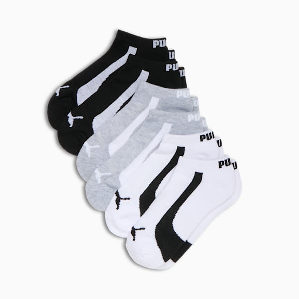 Women's Half-Terry Low Socks (6 Pairs), BLACK / WHITE, extralarge