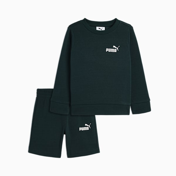 Conjunto infantil de 2 piezas sudadera de cuello redondo y shorts, GREEN TERRAIN, extralarge