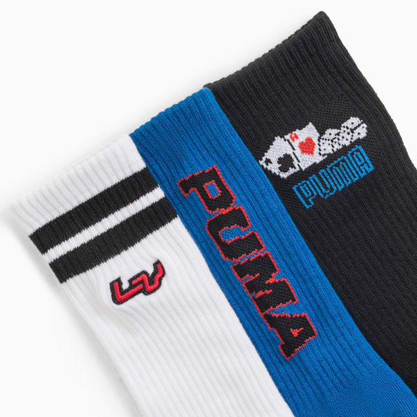 3PK MENS 1/2 TERRY CREW Men, WHITE / BLACK, extralarge