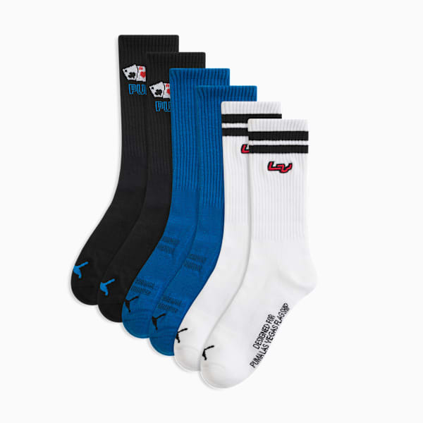 3PK MENS 1/2 TERRY CREW Men, WHITE / BLACK, extralarge