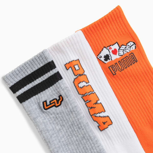3PK MENS 1/2 TERRY CREW Men, GREY / ORANGE, extralarge
