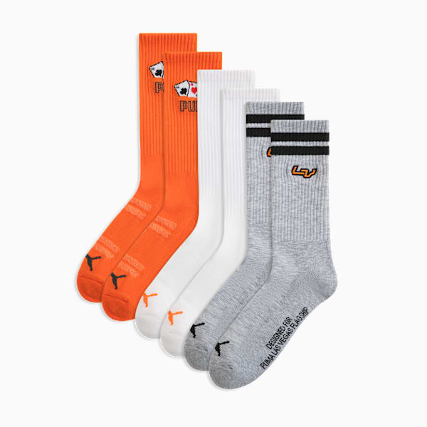 3PK MENS 1/2 TERRY CREW Men, GREY / ORANGE, extralarge