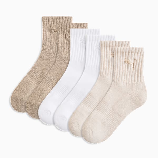 3PK Womens 1/2 Terry Qtr Cre Women, LIGHT BEIGE, extralarge