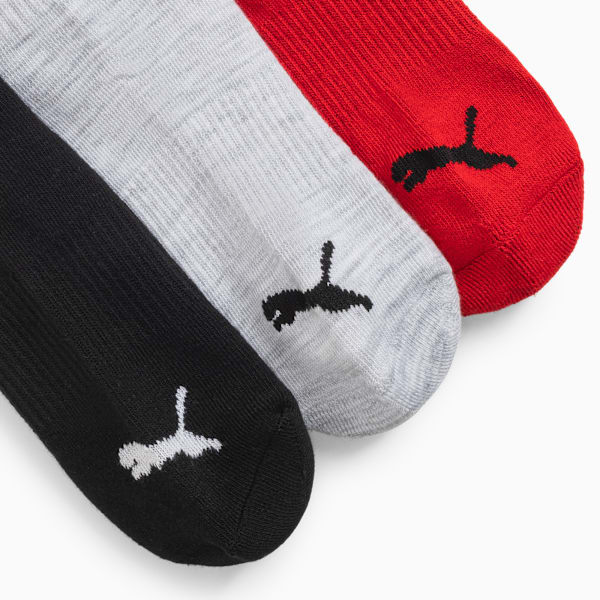 3PK Womens 1/2 Terry Low Cre Women, BLACK / RED, extralarge